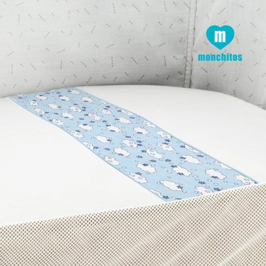 SÁBANAS MONCHITOS ACCESORIOS PARA COLECHO CELESTE NUBES MEDIDAS ESPECIALES - 2