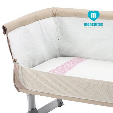 SÁBANAS MONCHITOS ACCESORIOS PARA COLECHO ROSADO NUBES MEDIDAS ESPECIALES - 3