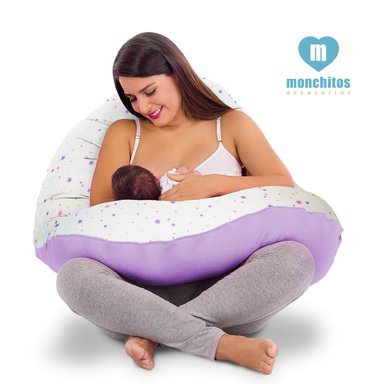 ALMOHADÓN MONCHITOS ACCESORIOS ESTRELLA LILA