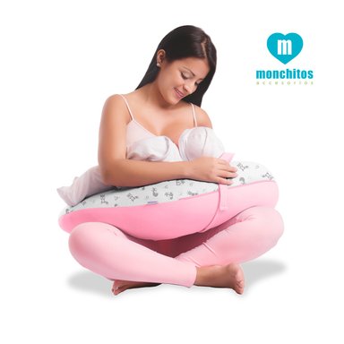 COJIN PRE Y POST NATAL MONCHITOS ACCESORIOS ZORRITOS 20X50CM ALGODÓN PIMA ROSADO BEBÉ BUMER PILLOW