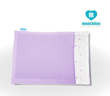 ALMOHADA MONCHITOS ACCESORIOS ANTI AHOGO 25.0 X 35CM ALGODÓN PIMA LILA