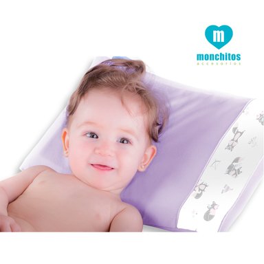 ALMOHADA MONCHITOS ACCESORIOS ANTIAHOGO FRESH PILLOW ZORRITOS 25.0 X 35CM ALGODÓN PIMA LILA