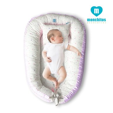 NIDO COLECHO MONCHITOS ACCESORIOS LILA ESTRELLA