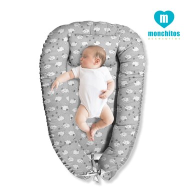 NIDO COLECHO MONCHITOS ACCESORIOS PLOMO NUBES