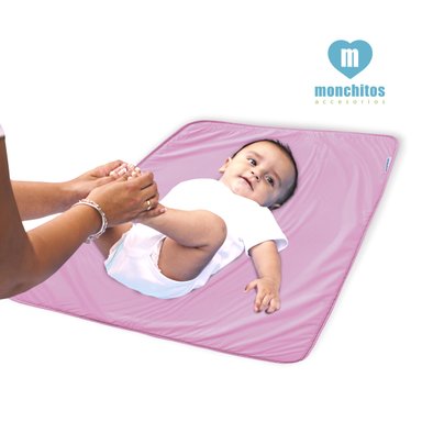 CAMBIADOR PORTATIL MONCHITOS ACCESORIOS ROSADO