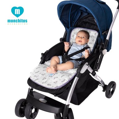 COLCHONCITO PARA COCHE BEBÉ MONCHITOS ACCESORIOS ZORRITOS 86 X 41 CM LILA