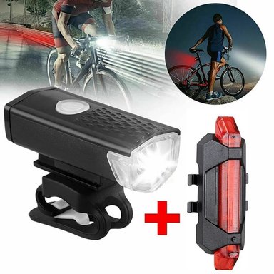 LUCES PARA BICICLETA FARO DELANTERO Y TRASERO RECARGABLE