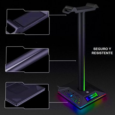 SOPORTE AUDÍFONOS DREIZT PARANTE RGB D6000 PRO - 5