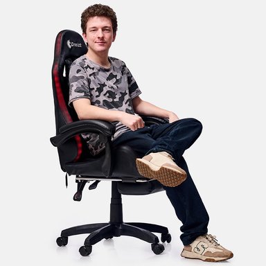 SILLA DREIZT NEGRO GAMER ERGONÓMICA SHINE RGB SERIES LUCES CON POSAPIES RECLINABLE - 4