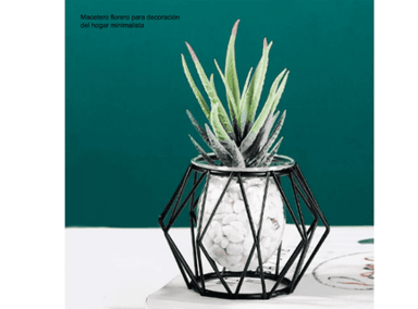 MACETERO NÓRDICO FLORERO PARA DECORACIÓN DEL HOGAR MINIMALISTA NEGRO - 2