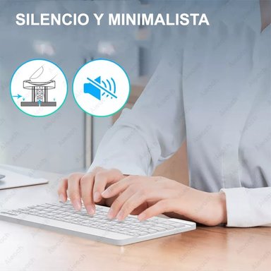 KIT TECLADO Y MOUSE LUCES RGB INALÁMBRICO BLUETOOTH MULTIDISPOSITIVO GR270026 BLANCO - 3