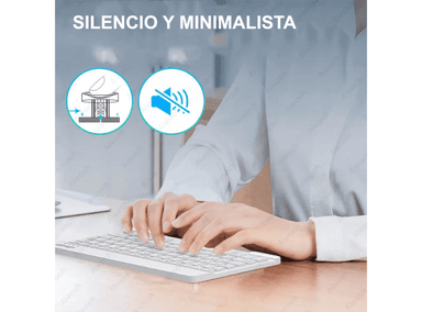 KIT TECLADO Y MOUSE LUCES RGB INALÁMBRICO BLUETOOTH MULTIDISPOSITIVO GR270026 BLANCO - 4