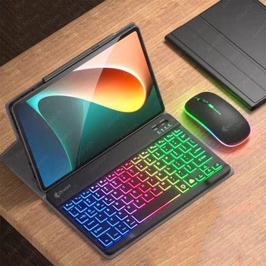 COMBO GAMER TECLADO + MOUSE INALÁMBRICO BLUETOOTH LUCES RGB MULTIDISPOSITIVO GR270027 NEGRO - 1