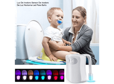 LUZ DE INODORO SENSOR DE LUZ NOCTURNA LED PARA BAÑO NIÑOS ADULTOS BLANCO