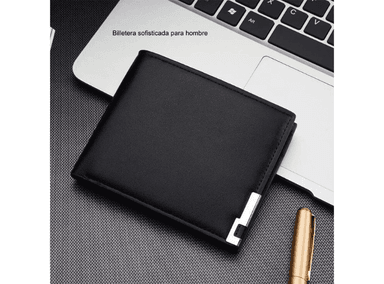 BILLETERA NEGRO TARJETERO HOMBRE ELEGANTE