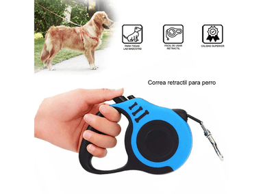 CORREA PERROS RETRÁCTIL PROFESIONAL AZUL