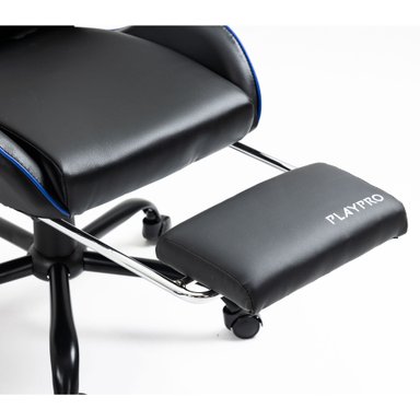 SILLA GAMER CON MASAJEADOR LUMBAR PLAYPRO X1 AZUL BASE DE METAL - 5