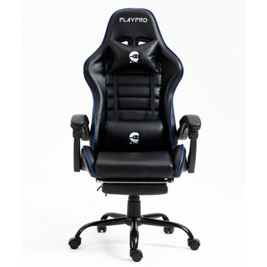 SILLA GAMER CON MASAJEADOR LUMBAR PLAYPRO X1 AZUL BASE DE METAL - 6
