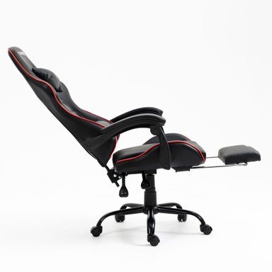 SILLA GAMER CON MASAJEADOR LUMBAR PLAYPRO X1 ROJO BASE DE METAL - 5