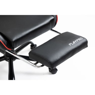 SILLA GAMER CON MASAJEADOR LUMBAR PLAYPRO X1 ROJO BASE DE METAL - 6