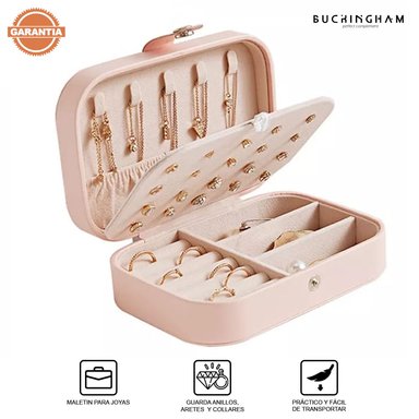 MALETÍN ESTUCHE ORGANIZADOR JOYERO DE VIAJE MDA290006 ROSADO