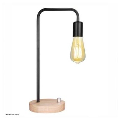 LAMPARA BUCKINGHAM NEGRO MESA DORMITORIO MADERA METAL VINTAGE INDUSTRIAL DYH390007 - 2