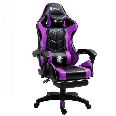 SILLA GAMER ERGONÓMICA DREIZT SHINE SERIES PURPURA CON POSAPIES RECLINABLE - 2
