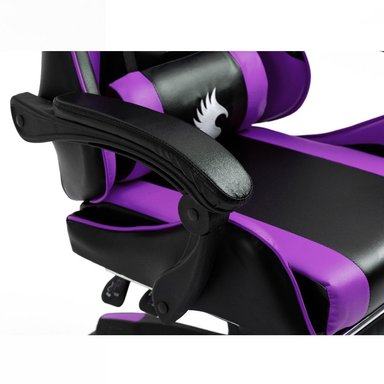 SILLA GAMER ERGONÓMICA DREIZT SHINE SERIES PURPURA CON POSAPIES RECLINABLE - 3