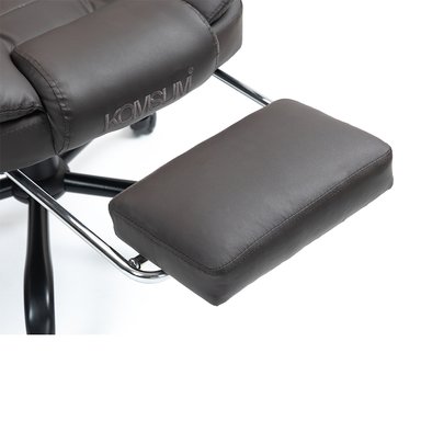 SILLA ERGONOMICA DE OFICINA GERENCIAL CON BASE DE ACERO ROMA KOMSUM MARRON OSCURO - 7