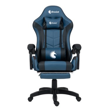 SILLA GAMER ERGONÓMICA DREIZT SHINE SERIES AZUL INDIGO CON POSAPIES RECLINABLE - 2