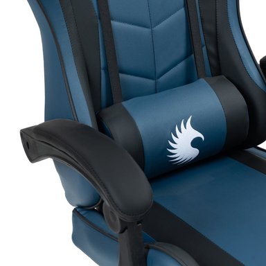SILLA GAMER ERGONÓMICA DREIZT SHINE SERIES AZUL INDIGO CON POSAPIES RECLINABLE - 4