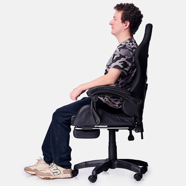 SILLA GAMER ERGONÓMICA DREIZT SHINE SERIES AZUL INDIGO CON POSAPIES RECLINABLE - 8