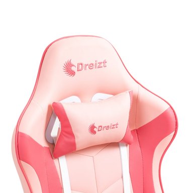 SILLA GAMER ERGONÓMICA DREIZT SHINE SERIES ROSADO CARAMELO CON POSAPIES RECLINABLE - 3