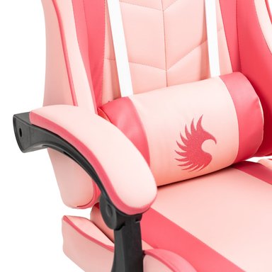 SILLA GAMER ERGONÓMICA DREIZT SHINE SERIES ROSADO CARAMELO CON POSAPIES RECLINABLE - 4