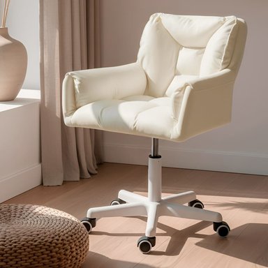 SILLA GIRATORIA DE ESCRITORIO OFICINA BUCKINGHAM VANITY BLANCA