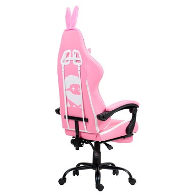 SILLA GAMER CON MASAJEADOR LUMBAR PLAYPRO X1 ROSADO BUNNY BASE DE METAL - 4
