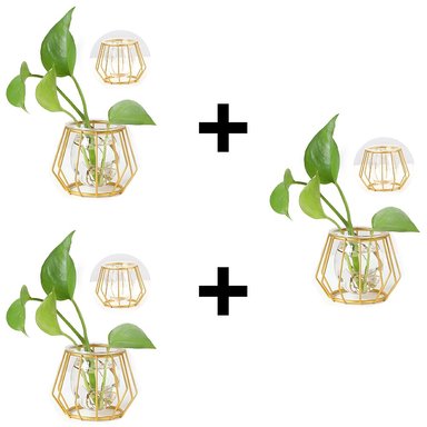 MACETERO NÓRDICO FLORERO PARA DECORACIÓN DEL HOGAR MINIMALISTA DORADO PACK DE 3X