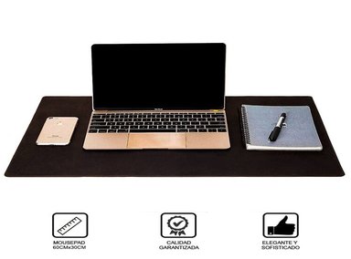 MOUSE ERGONÓMICO USB PC LAPTOP COMPUTADORA NEGRO PLAYPRO TYM350006 + MOUSEPAD PARA ESCRITORIO DREIZT MARRÓN - 3