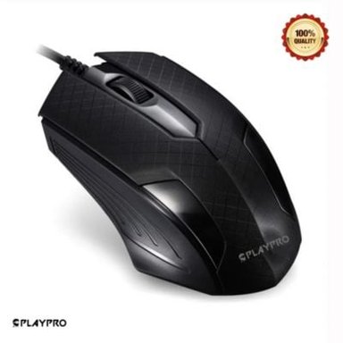 MOUSE ERGONÓMICO USB PC LAPTOP COMPUTADORA NEGRO PLAYPRO TYM350006 + MOUSEPAD PARA ESCRITORIO DREIZT ROSADO - 2