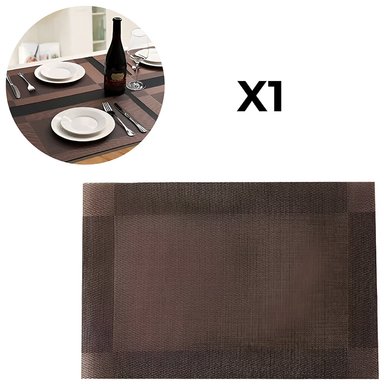 MANTEL INDIVIDUAL RECTANGULAR SET X 1 DE MESA MINIMALISTA EASYYHOME MARRON OSCURO