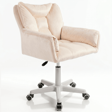 Silla Giratoria de Escritorio Oficina Buckingham Vanity Beige Crema - 1