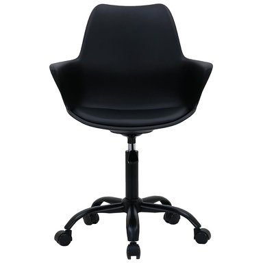 SILLA DE OFICINA GIRATORIA BASE DE ACERO KOMSUM NAPOLES NEGRO - 2