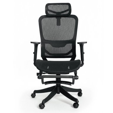 SILLA ERGONOMICA DE OFICINA GERENCIAL KOMSUM PARIS NEGRO CON POSAPIES - 5