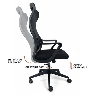 SILLA GAMER DREIZT LYON MESH NEGRO - 3