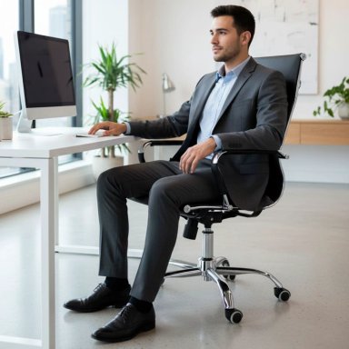 SILLA DE OFICINA EJECUTIVA BASE DE ACERO KOMSUM CANNES - 5
