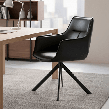 Butaca Cuero Giratoria 360° Buckingham Harland Negro - 2