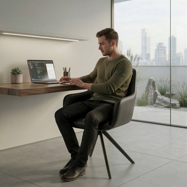 Butaca Cuero Giratoria 360° Buckingham Harland Negro - 8