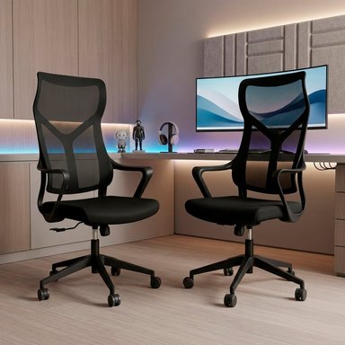 PACK X2 SILLAS GAMER DREIZT LYON MESH NEGRO - 1