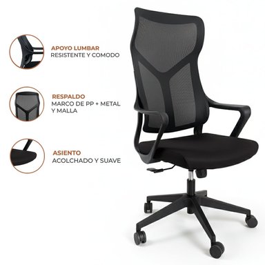 PACK X2 SILLAS GAMER DREIZT LYON MESH NEGRO - 4