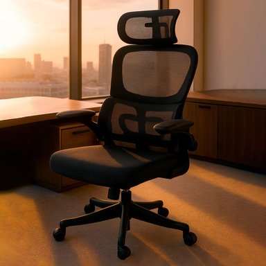 JUEGO DE 4 SILLAS ERGONÓMICAS DE OFICINA GERENCIAL KOMSUM TURIN NEGRO - 6